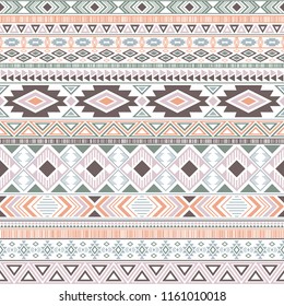 Aztec american indian pattern tribal ethnic motifs geometric seamless background. Beautiful native american tribal motifs clothing fabric ethnic traditional design. Mexican folk fashion.