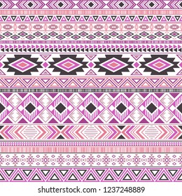 Aztec american indian pattern tribal ethnic motifs geometric vector background. Doodle native american tribal motifs textile print ethnic traditional design. Mexican folk fashion.