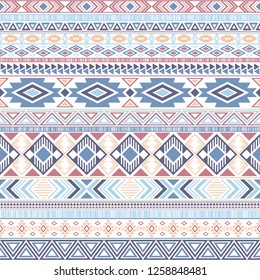 Aztec american indian pattern tribal ethnic motifs geometric seamless background. Cool native american tribal motifs textile print ethnic traditional design. Mexican folk fashion.