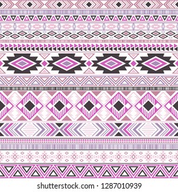 Aztec american indian pattern tribal ethnic motifs geometric vector background. Modern native american tribal motifs textile print ethnic traditional design. Aztec symbol fabric print.
