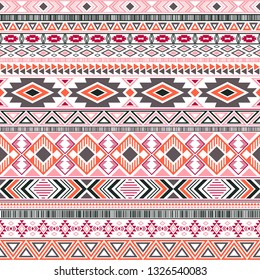 Aztec american indian pattern tribal ethnic motifs geometric vector background. Abstract native american tribal motifs textile print ethnic traditional design. Mexican folk fashion.