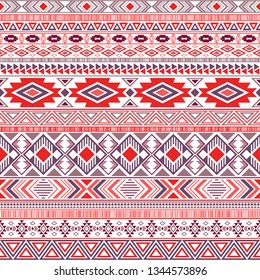 Aztec american indian pattern tribal ethnic motifs geometric seamless background. Rich native american tribal motifs clothing fabric ethnic traditional design. Mayan clothes pattern design.