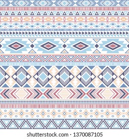 Aztec american indian pattern tribal ethnic motifs geometric vector background. Doodle native american tribal motifs clothing fabric ethnic traditional design. Aztec symbol fabric print.