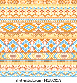 Aztec American Indian Pattern Tribal Ethnic Motifs Geometric Vector Background. Rich Native American Tribal Motifs Textile Print Ethnic Traditional Design. Mayan Clothes Pattern Design.