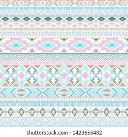 Aztec american indian pattern tribal ethnic motifs geometric vector background. Graphic native american tribal motifs textile print ethnic traditional design. Mexican folk fashion.