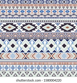 Aztec american indian pattern tribal ethnic motifs geometric seamless background. Graphic native american tribal motifs clothing fabric ethnic traditional design. Mexican folk fashion.