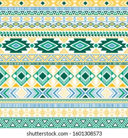 Aztec american indian pattern tribal ethnic motifs geometric seamless background. Doodle native american tribal motifs clothing fabric ethnic traditional design. Mexican folk fashion.