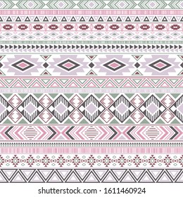 Aztec american indian pattern tribal ethnic motifs geometric seamless background. Cool native american tribal motifs clothing fabric ethnic traditional design. Mexican folk fashion.