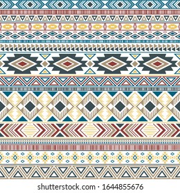 Aztec american indian pattern tribal ethnic motifs geometric seamless background. Abstract native american tribal motifs clothing fabric ethnic traditional design. Mayan clothes pattern design.