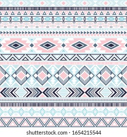 Motivos étnicos tribales aztecos americanos de patrones indios geométricos fondo vectorial. Los eclécticos motivos tribales nativos americanos tejen ropa de diseño étnico tradicional. Diseño de patrones de ropa maya.