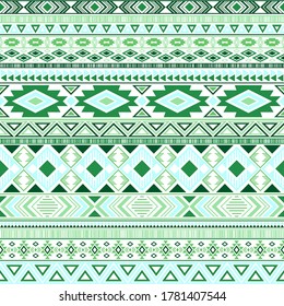 Aztec american indian pattern tribal ethnic motifs geometric seamless background. Unusual native american tribal motifs clothing fabric ethnic traditional design. Mexican folk fashion.