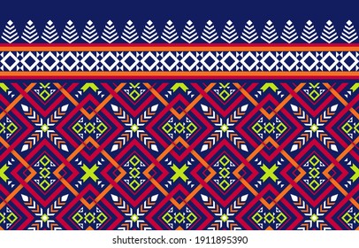 Aztec american indian pattern tribal ethnic seamless pattern background. Mayen and native design for carpet, wallpaper, clothing, wrapping, batik, fabric, Vector illustration