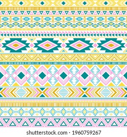 Aztec american indian pattern tribal ethnic motifs geometric vector background. Graphic native american tribal motifs textile print ethnic traditional design. Aztec symbol fabric print.