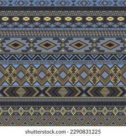 Azteken-amerikanische indianische Muster ethnische Motive mit geometrischem Vektorhintergrund. Ungewöhnliche einheimische amerikanische Stammesmotive bekleiden traditionelles Design. Maya Kleidung Muster Design.