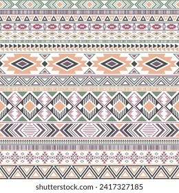 Aztec american indian pattern tribal ethnic motifs geometric seamless background. Rich native american tribal motifs textile print ethnic traditional design. Aztec symbol fabric print.