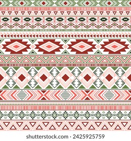 Aztec american indian pattern tribal ethnic motifs geometric seamless background. Eclectic native american tribal motifs clothing fabric ethnic traditional design. Mexican folk fashion.