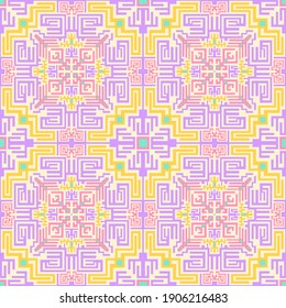 Aztec american indian seamless pattern vector design. Tribal ethnic texture background. Cute decor ornament. Folk peruvian repeating rapport. Rug print seamless pattern.
