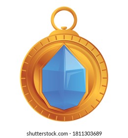 Aztec amulet icon. Cartoon of aztec amulet vector icon for web design isolated on white background
