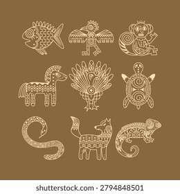 Aztec Ancient Animal Object Illustration