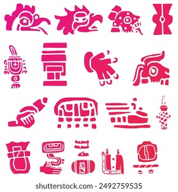 Animales aztecas y cosas antiguas icono Paquete