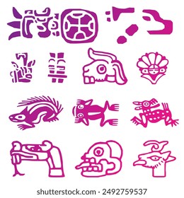 Animales aztecas y cosas antiguas icono Paquete