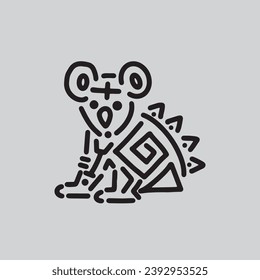 aztec animal vector character cartoon mascot symbol	