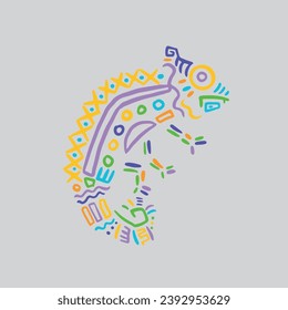 aztec animal vector character cartoon mascot symbol	