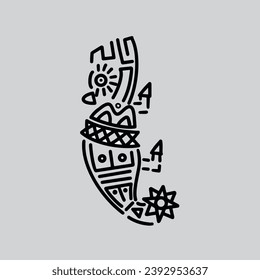 aztec animal vector character cartoon mascot symbol	