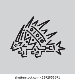 aztec animal vector character cartoon mascot symbol	