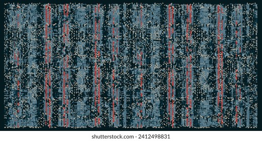 Aztec area rug ikat pattern. Illustration aztec Kilim geometric pattern ikat style use for carpet, rug, tapestry, mat, etc. Ethnic tribal floor rug traditional pattern for home decoration design.