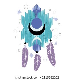 Aztec art styled dreamcatcher. Ethnic boho motifs. Can be used for yoga mats, phone cases, rugs