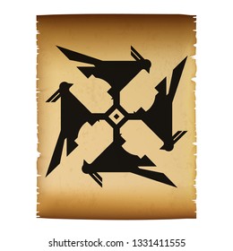 Aztec bird silhouette. Indian. Maya.