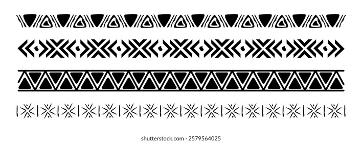 Aztec borders set ornament art