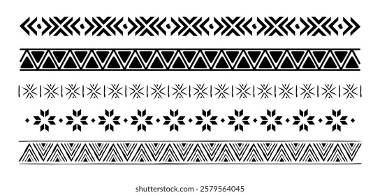 Aztec borders set ornament art