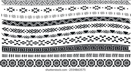 Aztec borders set pro illustration