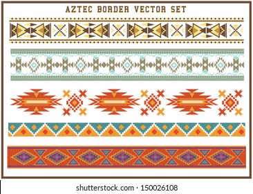 Aztec borders vector set