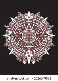 calendario azteca cultura roja mexicana