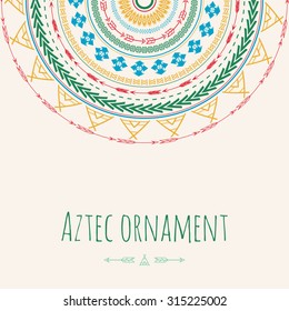 Aztec circle greeting card. Tribal design for your invitations.