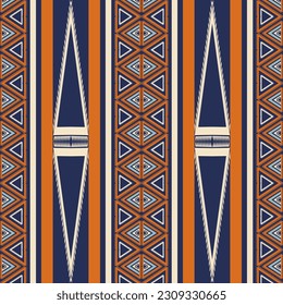 Aztec colorful geometric pattern. Vector aztec kilim colorful geometric stripes seamless pattern. Ethnic geometric pattern use for fabric, textile, home decoration elements, upholstery, wrapping, etc.
