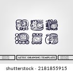 aztec decorative vector illustration. traditional ethnic ornament