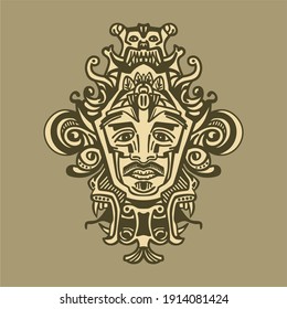 aztec decorative vector illustration. traditional ethnic ornament