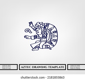 aztec decorative vector illustration. traditional ethnic ornament