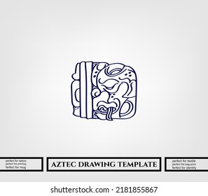 aztec decorative vector illustration. traditional ethnic ornament