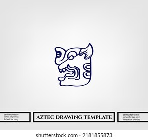 aztec decorative vector illustration. traditional ethnic ornament