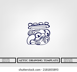 aztec decorative vector illustration. traditional ethnic ornament