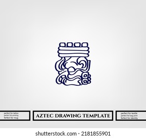 aztec decorative vector illustration. traditional ethnic ornament