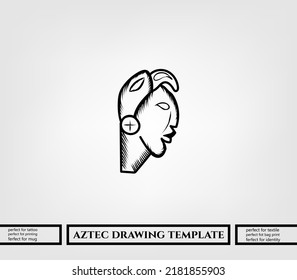 aztec decorative vector illustration. traditional ethnic ornament