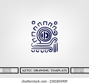 aztec decorative vector illustration. traditional ethnic ornament