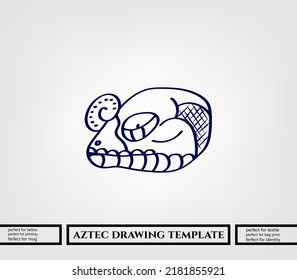 aztec decorative vector illustration. traditional ethnic ornament