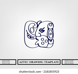 aztec decorative vector illustration. traditional ethnic ornament